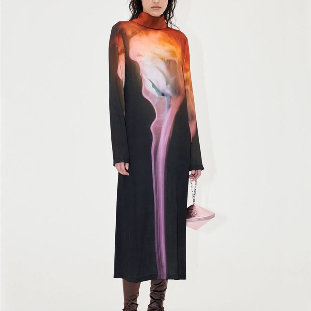Stine Goya Mille Rose On Fire Midi Dress – Size XS